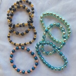 Resale Bundle!! Hand Crafted Hematite Stretch Bracelet Sets.